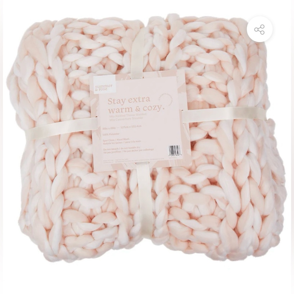 🤍New Summer & Rose Mia Knitted Throw in Rose (Sold Out)